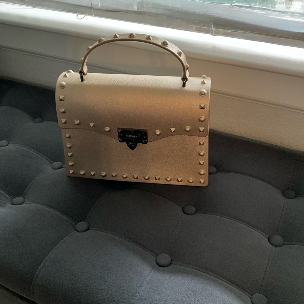 Studded Cream Handbag